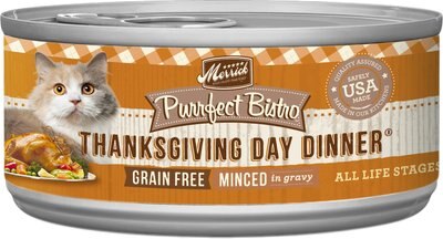 Merrick Purrfect Bistro Grain-Free Thanksgiving Day Dinner Minced in Gravy Canned Cat Food, slide 1 of 1