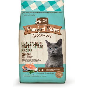 Merrick Purrfect Bistro Grain-Free Real Salmon + Sweet Potato Recipe Adult Dry Cat Food, 4-lb bag
