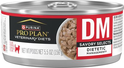 Purina Pro Plan Veterinary Diets DM Savory Selects Dietetic Management Formula Canned Cat Food, slide 1 of 1