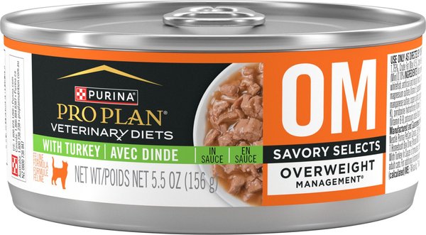 Purina Pro Plan Veterinary Diets OM Overweight Management Savory Selects Wet Cat Food, 5.5-oz, case of 24 slide 1 of 10