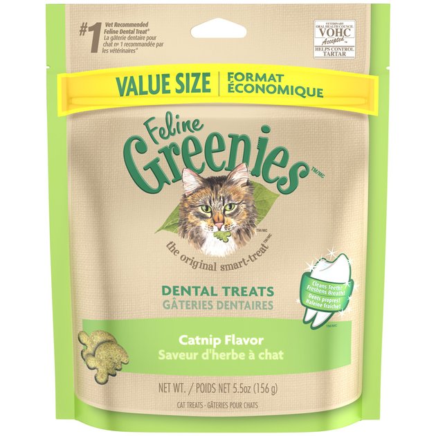 Greenies Feline Catnip Flavor Adult Dental Cat Treats, 5.5oz bag