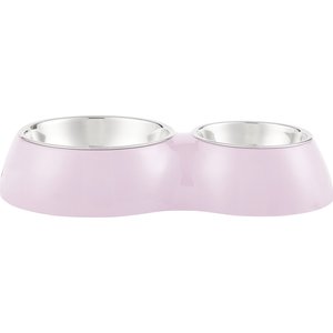 Dogit Double Diner Stainless Steel Dog Bowls, Pink, 5.4-cup
