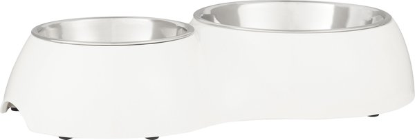 Dogit Double Diner Stainless Steel Dog Bowls, White, 5.4-cup slide 1 of 3