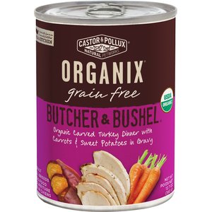 Castor & Pollux Organix Grain-Free Butcher & Bushel Organic Carved Turkey Dinner in Gravy Adult Canned Dog Food, 12.7-oz, case of 12
