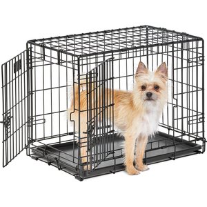 MidWest LifeStages Double Door Collapsible Wire Dog Crate, 24 inch
