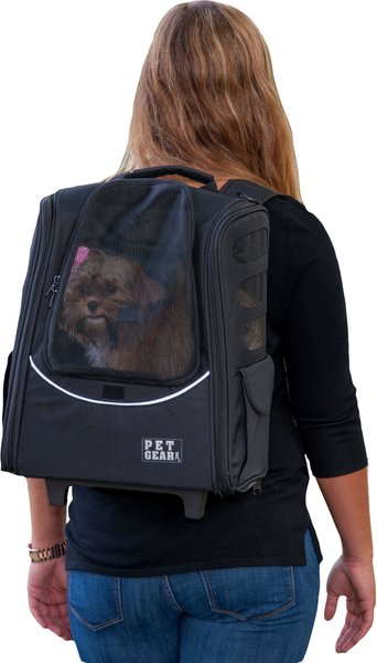 Pet Gear I-GO2 Escort Dog & Cat Backpack & Rolling Carrier, Black slide 1 of 9