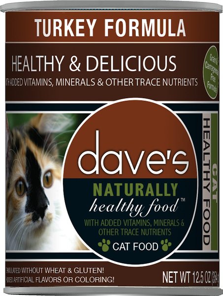 Dave's Pet Food Naturally Healthy Grain-Free Turkey Formula Canned Cat Food, 12.5-oz, case of 12 slide 1 of 5