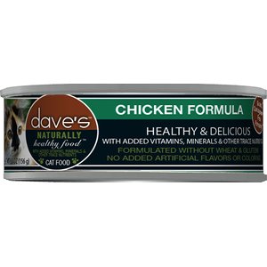 Dave's Pet Food Naturally Healthy Grain-Free Chicken Formula Canned Cat Food, 5.5-oz, case of 24