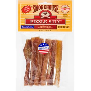 Smokehouse 4" Pizzle Stix Dog Treats, 6 pack