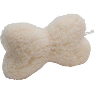 Busy Buddy Fido's Favorites Sheepskin Bone Squeaky Plush Dog Toy, Small
