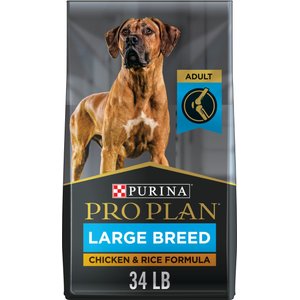Purina Pro Plan Adult Large Breed Chicken & Rice Formula Dry Dog Food, 34-lb bag