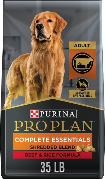 Purina Pro Plan Adult Shredded Blend Beef & Rice Formula Dry Dog Food, 35-lb bag slide 1 of 11