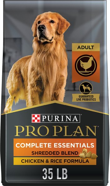 Purina Pro Plan High Protein Shredded Blend Chicken & Rice Formula with Probiotics Dry Dog Food, 35-lb bag slide 1 of 11