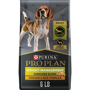Purina Pro Plan Adult Weight Management Shredded Blend Chicken & Rice Formula Dry Dog Food, 6-lb bag