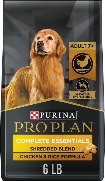 Purina Pro Plan Adult 7+ Shredded Blend Chicken & Rice Formula Dry Dog Food, 6-lb bag slide 1 of 10
