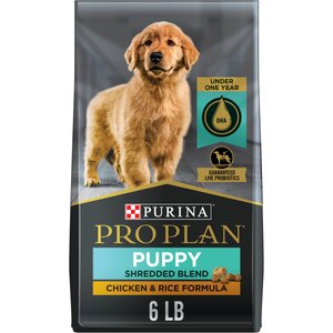 Purina Pro Plan Puppy Shredded Blend Chicken & Rice Formula with Probiotics Dry Dog Food, 6-lb bag
