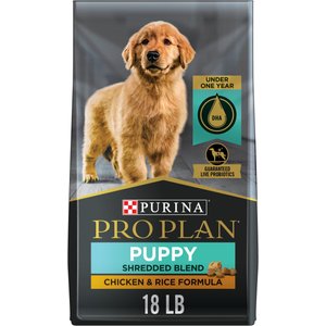 Purina Pro Plan Puppy Shredded Blend Chicken & Rice Formula with Probiotics Dry Dog Food, 18-lb bag
