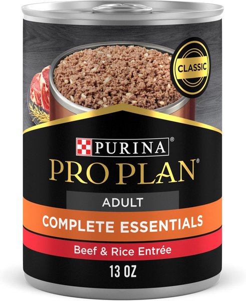 Purina Pro Plan High Protein Pate, Beef & Rice Entr?e Wet Dog Food, 13-oz, case of 12 slide 1 of 10