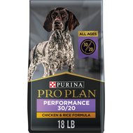 Purina Pro Plan 30/20 Chicken & Rice Formula Dry Dog Food, 18-lb bag