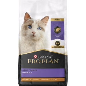 Purina Pro Plan Adult Hairball Chicken & Rice Formula Dry Cat Food, 3.5-lb bag