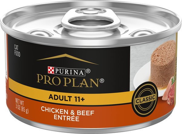 Purina Pro Plan Focus Adult 11+ Classic Chicken & Beef Entree Canned Cat Food, 3-oz, case of 24 slide 1 of 8