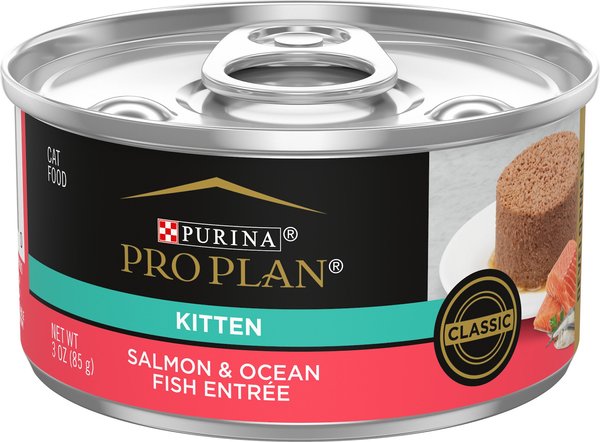 Purina Pro Plan Kitten Classic Salmon & Ocean Fish Entree Canned Cat Food, 3-oz, case of 24 slide 1 of 9