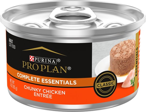 Purina Pro Plan Complete Essentials Classic Chunky Chicken Entree Adult Wet Cat Food, 3-oz, case of 24 slide 1 of 10