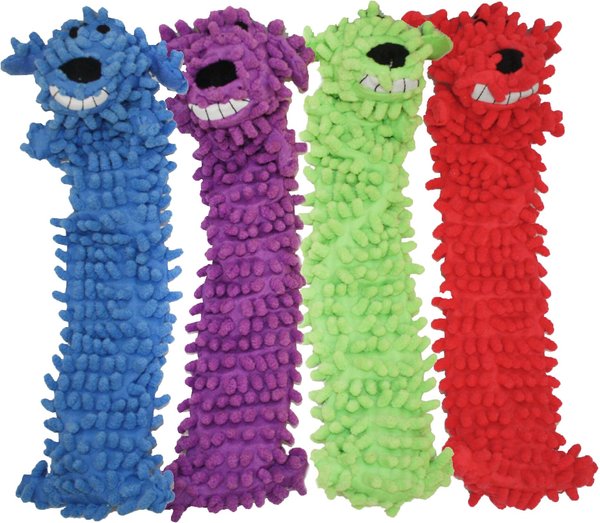 Multipet Loofa Floppy Light-Weight Squeaky Stuffing-Free Dog Toy, Color Varies, 12-in slide 1 of 5