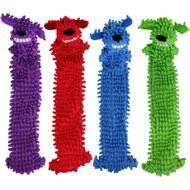 Multipet Loofa Floppy Light-Weight Squeaky Stuffing-Free Dog Toy, Color Varies