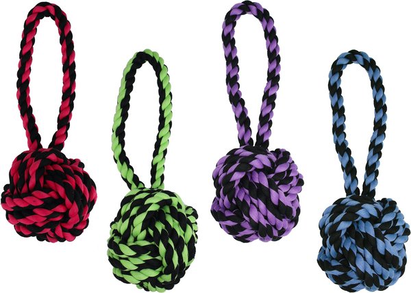 Multipet Nuts for Knots Heavy Duty Rope with Tug Dog Toy, Color Varies, Medium slide 1 of 5