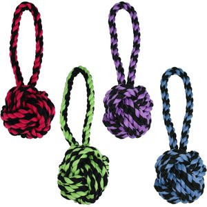 Multipet Nuts for Knots Heavy Duty Rope with Tug Dog Toy, Color Varies, Large