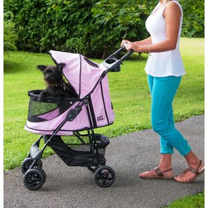 Pet Gear Happy trails No-Zip Pet Stroller, Pink Diamond