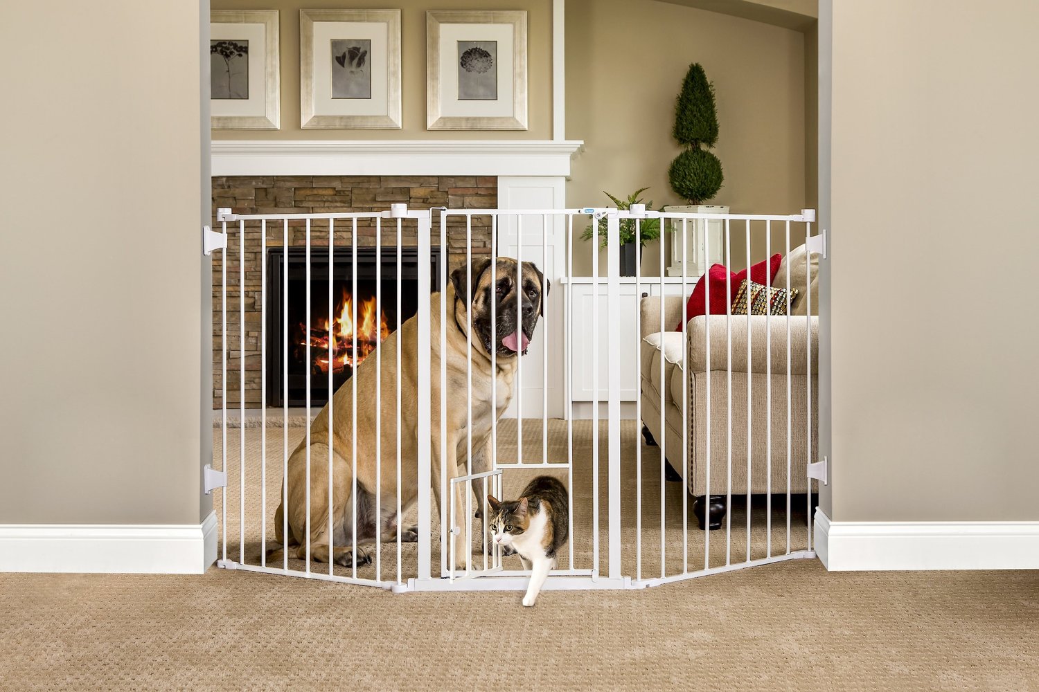 Carlson Extra Wide Walk Through Gate with Pet Door