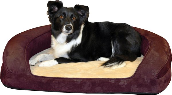 K&H Pet Products Deluxe Orthopedic Bolster Cat & Dog Bed, Eggplant, Large slide 1 of 9