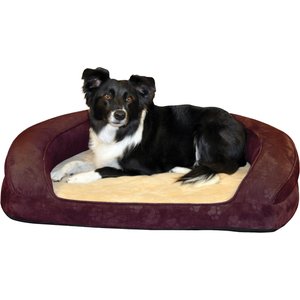 K&H Pet Products Deluxe Orthopedic Bolster Cat & Dog Bed, Eggplant, Large