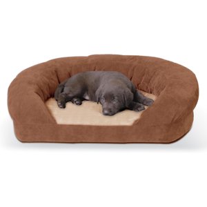 K&H Pet Products Orthopedic Bolster Cat & Dog Bed, Brown, Medium