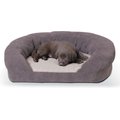K&H Pet Products Orthopedic Bolster Cat & Dog Bed, Gray, Medium