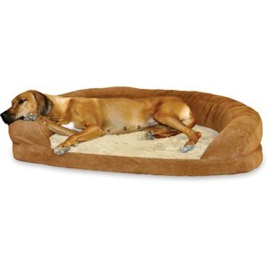 K&H Pet Products Orthopedic Bolster Cat & Dog Bed, Brown, X-Large