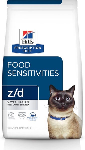 Hill's Prescription Diet z/d Skin/Food Sensitivities Original Flavor Dry Cat Food, 4-lb bag slide 1 of 11