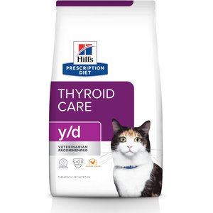 Hill's Prescription Diet y/d Thyroid Care Original Flavor Dry Cat Food, 4-lb bag