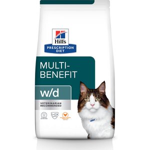 Hill's Prescription Diet w/d Multi-Benefit with Chicken Dry Cat Food, 4-lb bag