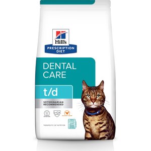 Hill's Prescription Diet t/d Dental Care Chicken Flavor Dry Cat Food, 4-lb bag