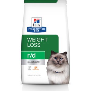 Hill's Prescription Diet r/d Weight Reduction Chicken Flavor Dry Cat Food, 4-lb bag