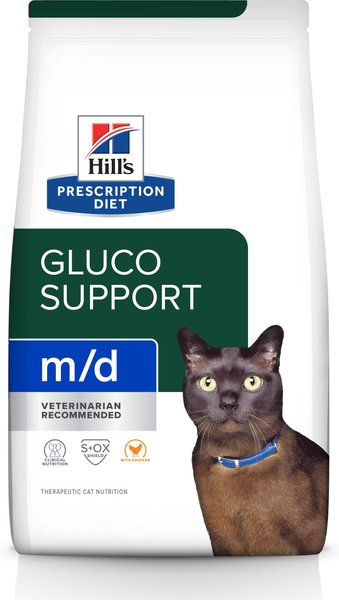 Hill's Prescription Diet m/d GlucoSupport Chicken Flavor Dry Cat Food, 8.5-lb bag slide 1 of 9