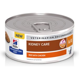 Hill's Prescription Diet k/d Kidney Care with Chicken Wet Cat Food, 5.5-oz, case of 24