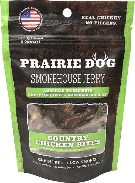 Prairie Dog Chicken Jerky Bites Dog Treats, 4-oz bag slide 1 of 4