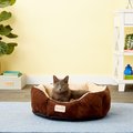 Armarkat Cozy Bolster Cat & Dog Bed, Mocha/Beige