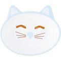 PetRageous Designs Sleepy Kitty Oval Cat Dish, Blue, 5.3-oz