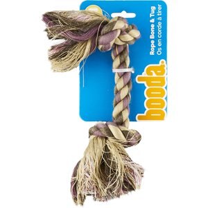 Booda Multi Color 2-Knot Rope Bone Dog Toy, Small