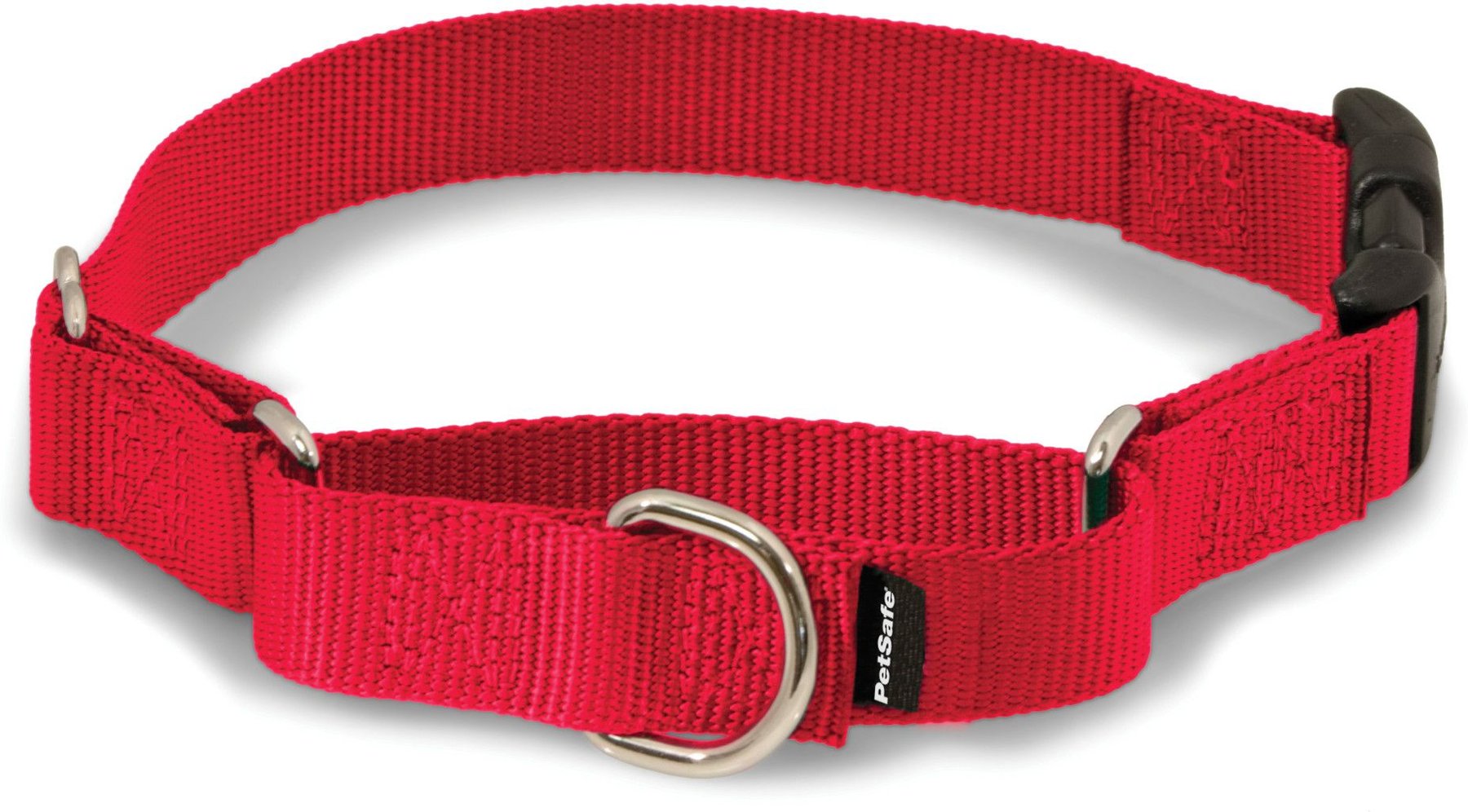 Dog Collar 1 inch wide nylon adjustable hybrid metal buckle Quatrefoil quick release chain martingale